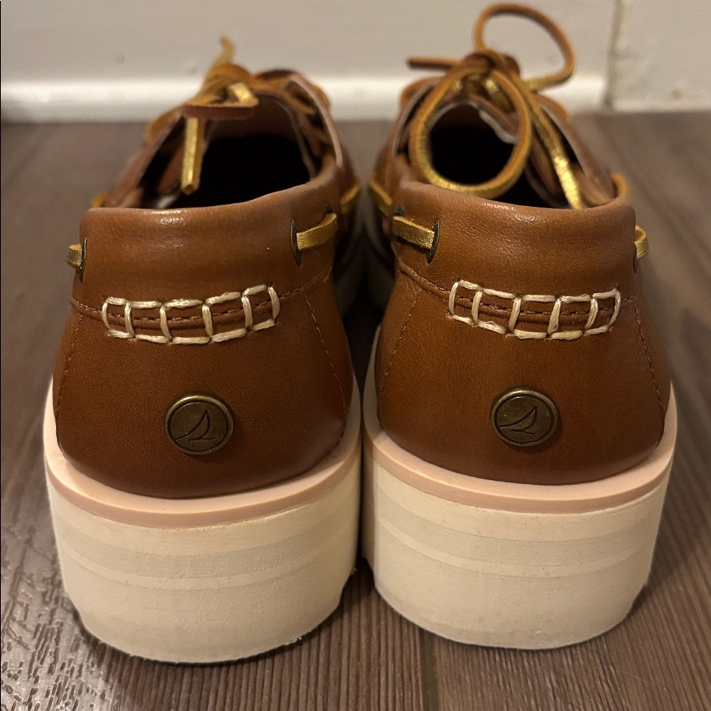 NIB Sperry chunky boat tan loafers in bronze - size 9.5 - Picture 3 of 6